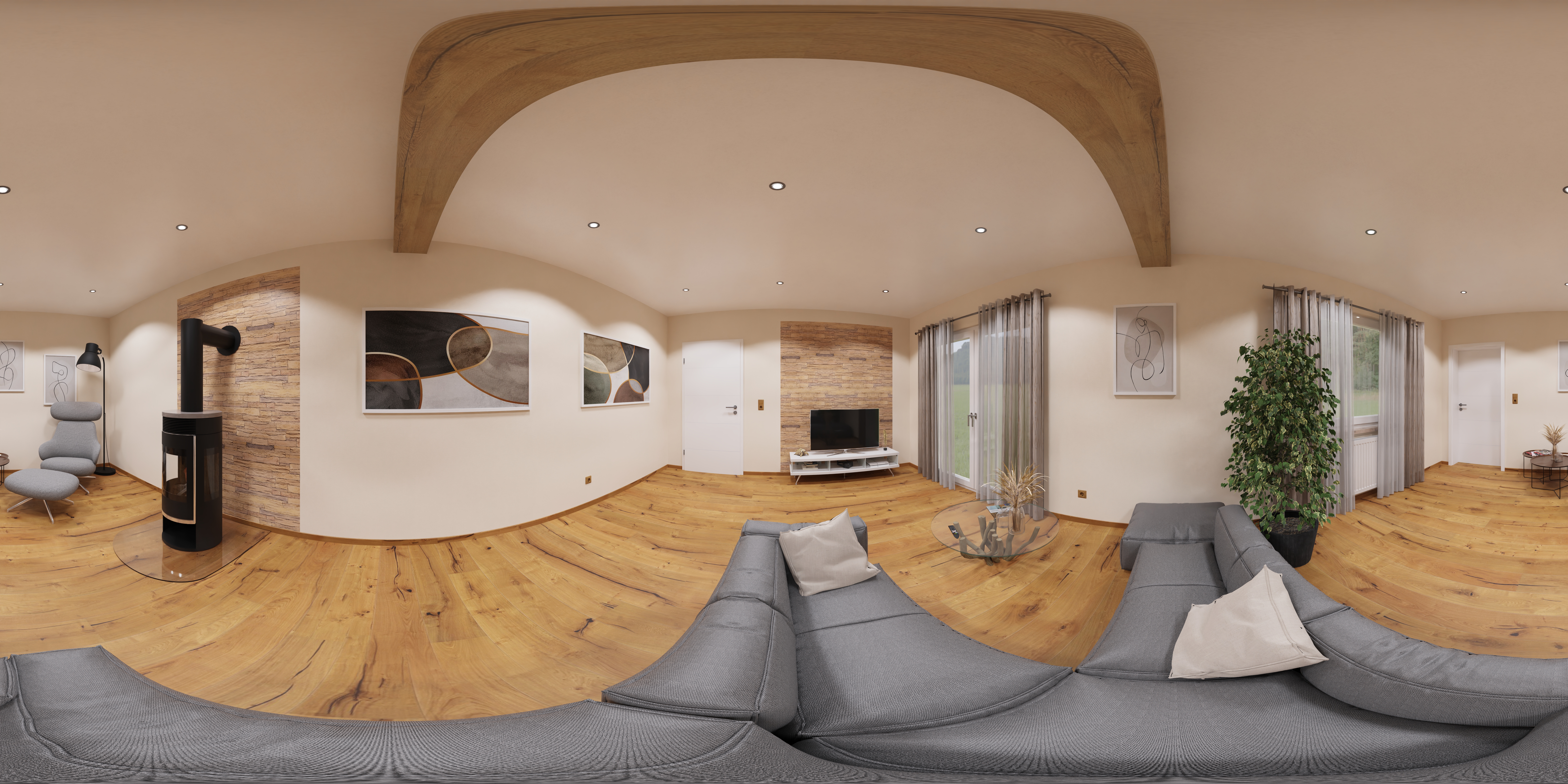 Planung Musterraum 5.4 Boden Parkett ECO Kaisereiche astig